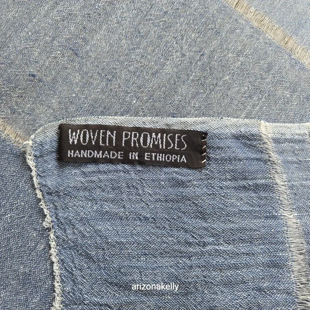 NWOT Cotton Handmade Scarf Woven Promises Ethiopia Fair Trade Hand-woven